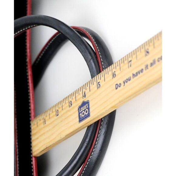 LODIS BLACK RED TRIM GENUINE LEATHER LAPTOP BUSINESS TOTE ORGANIZER SHOULDER BAG - Picture 16 of 16